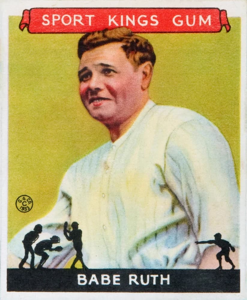 1933 Goudey Sport Kings #2 Babe Ruth, New York Yankees. Public domain.