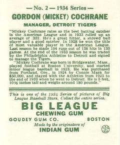 Mickey Cochrane back