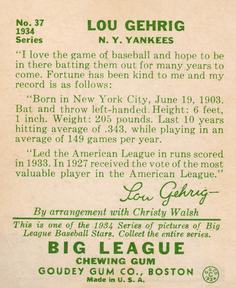 Lou Gehrig back