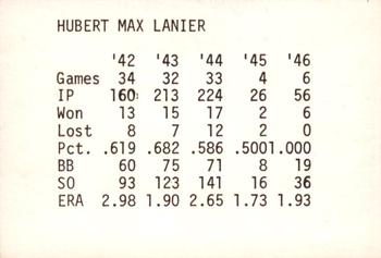Max Lanier back