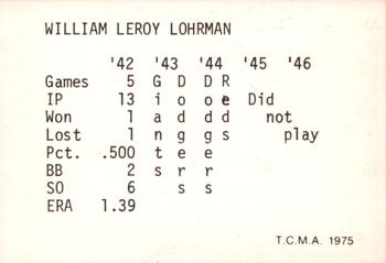Bill Lohrman back