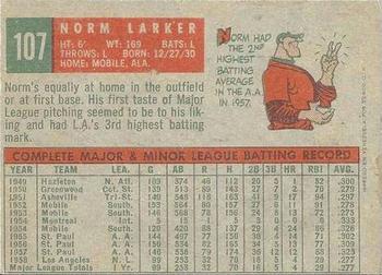 Norm Larker back