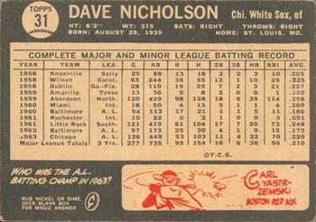 Dave Nicholson back
