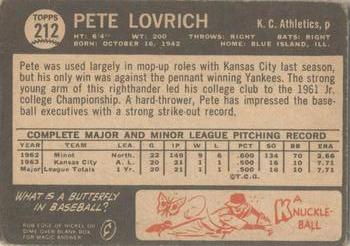 Pete Lovrich back