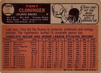 Tony Cloninger back