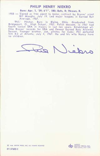 Phil Niekro back