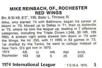 Mike Reinbach back