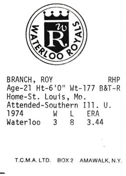 Roy Branch back
