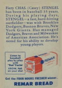 Charles "Casey" Stengel back