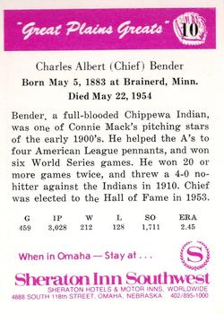 Chief Bender back