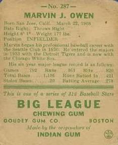Marvin Owen back
