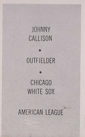 Johnny Callison back