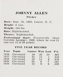 Johnny Allen back