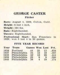 George Caster back