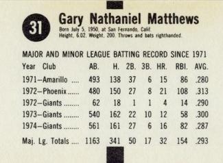Gary Matthews back