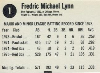 Fred Lynn back