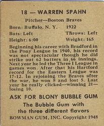 Warren Spahn back