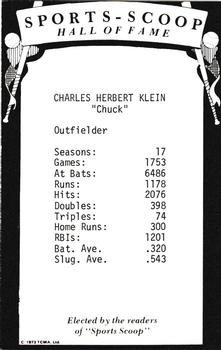 Chuck Klein back