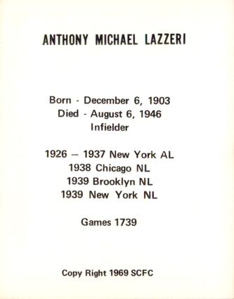Tony Lazzeri back