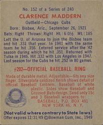 Clarence Maddern back