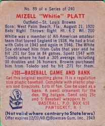 Mizell "Whitie" Platt back