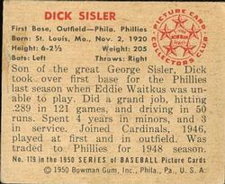 Dick Sisler back