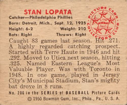 Stan Lopata back