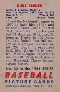Duke Snider back