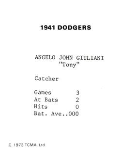 Tony Giuliani back