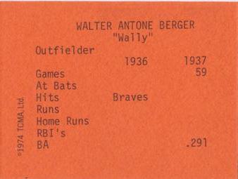 Wally Berger back
