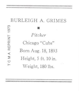 Burleigh Grimes back