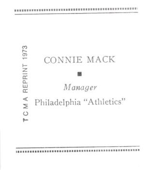 Connie Mack back