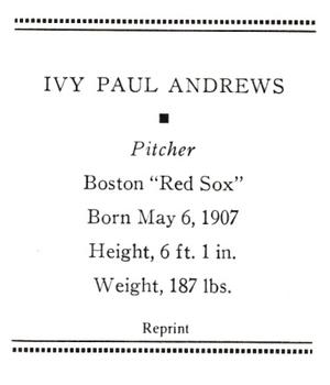 Ivy Paul Andrews back