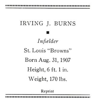 Irving J. Burns back