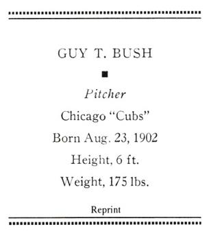 Guy T. Bush back