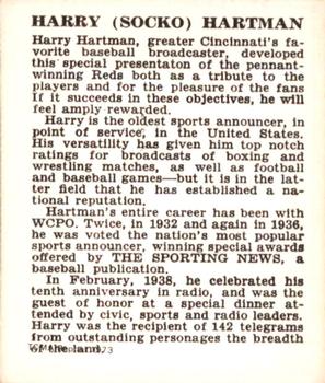 Harry Hartman back