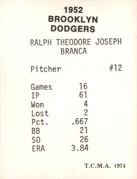 Ralph Branca back