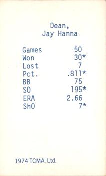 Dizzy Dean back