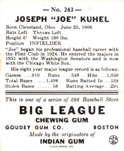 Joe Kuhel back