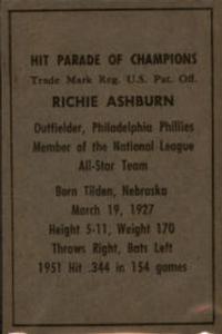 Richie Ashburn back