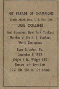 Joe Collins back
