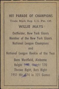 Willie Mays back