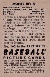 Monte Irvin back