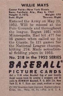 Willie Mays back