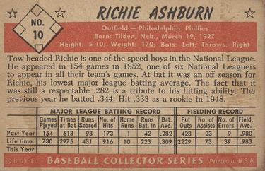 Richie Ashburn back