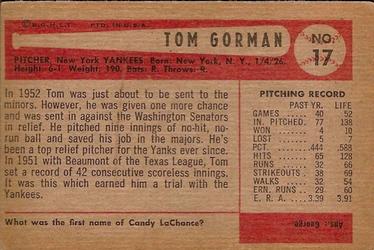 Tom Gorman back