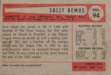 Solly Hemus back