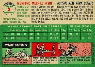 Monte Irvin back