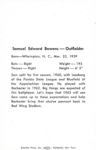 Samuel Bowens back