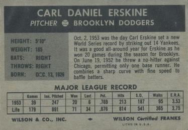 Carl Erskine back